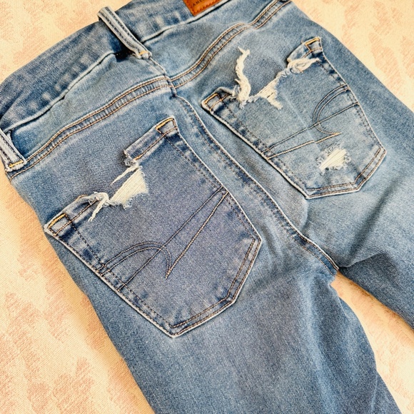 American Eagle Super Hi-Rise Jegging distressed sz 000 - Picture 7 of 10